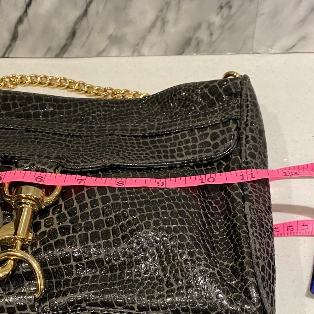 Ok Elegant Rebecca Minkoff Black Crocodile Pattern Women's Bag - Picture 8 of 10